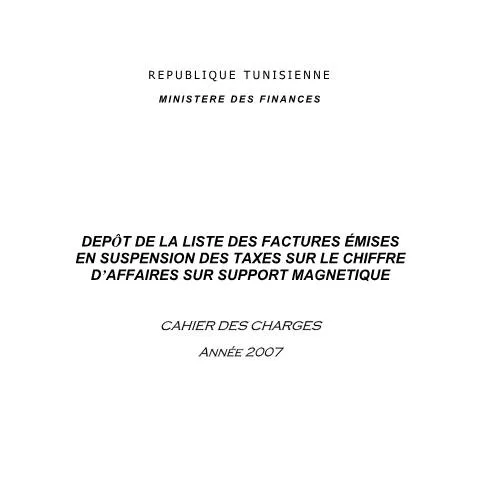 Aperçu du document Comprendre le dépôt des factures en suspension des taxes en Tunisie — Démarches administratives