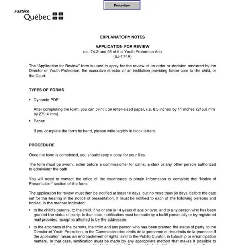 Document preview: Understanding the Youth Protection Review Application Form SJ-174A — Legal & justice (SJ-174A)