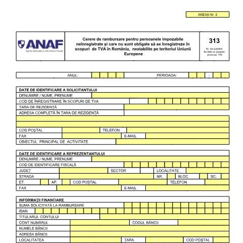 Document preview: Rambursarea TVA pentru persoanele impozabile neînregistrate — Impozite & fiscalitate (CERFA n°A2_OPANAF_3159_2017)