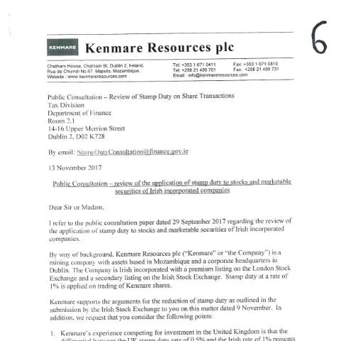 Document preview: In-Depth Analysis of Stamp Duty Consultation Submission No. 6 — Taxes