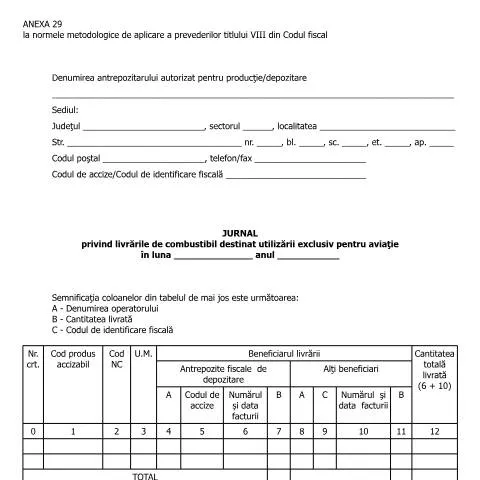 Document preview: Rolul Anexei 29 în livrările de combustibil pentru aviație — Impozite & fiscalitate (CERFA n°A29_NMT8CF)