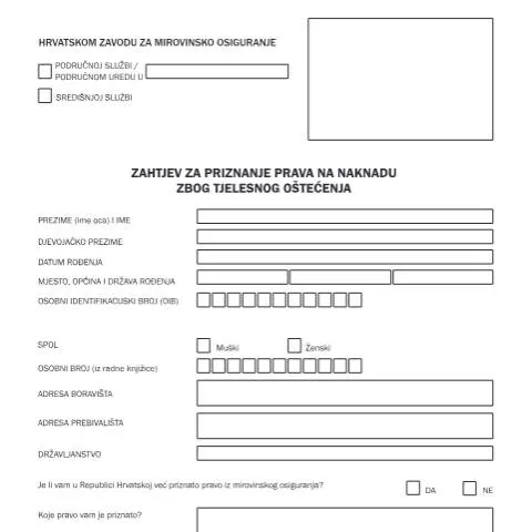 Document preview: Upute za ispunjavanje obrasca Tiskanica br 1 3 za naknadu zbog — Mirovina i penzija (CERFA n°Tiskanica_br_1_3)