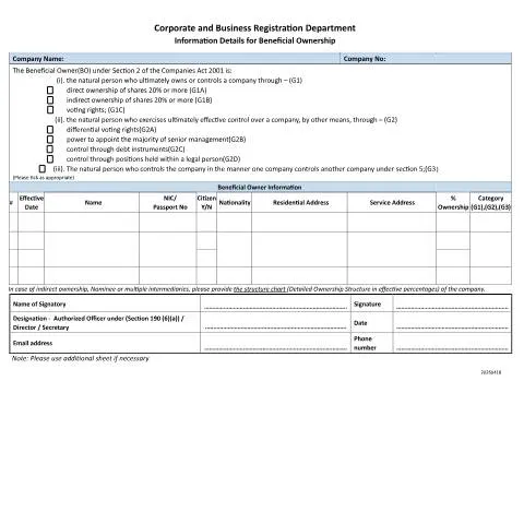 Document preview: Understanding the Importance of the New Beneficial Owner Template — Government & admin (New-Beneficial-Owner-Template)