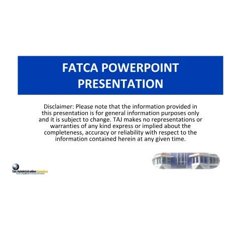 Document preview: Jamaica's FATCA Compliance: Key Insights — Taxes (CERFA n°taj_fatca_pres)