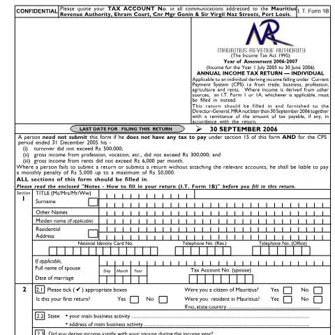 Document preview: Mastering the Individual Return 1B for Self-employed Individuals — Taxes (CERFA n°ind1b06)