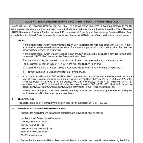Document preview: Langkah Pengubahan Form CPE 2025 untuk Cukai Petroleum — Cukai & percukaian