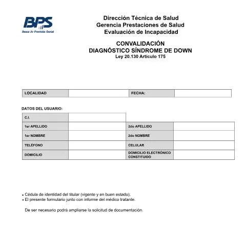 Vista previa del documento Proceso de Convalidación del Síndrome de Down en Uruguay — Salud