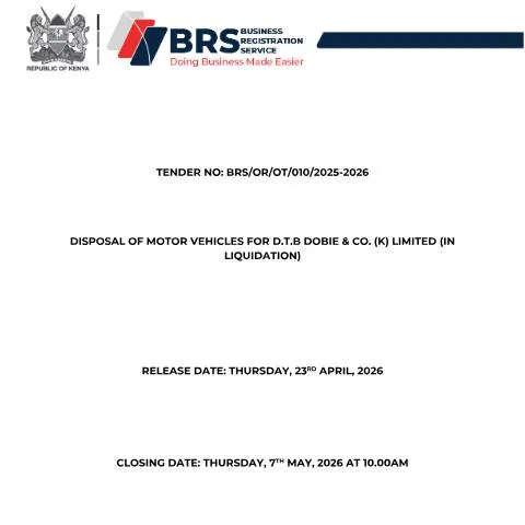 Document preview: Comprehensive Guide to the Tender Document for Vehicle Disposal — Government & admin (CERFA n°TENDER-DOCUMENT-FOR-DISPOSAL-OF-MOTOR-VEHICLES-FOR-DTB-DOBBIE)
