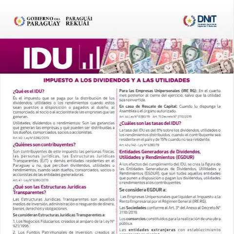 Vista previa del documento Guía práctica del formulario IDU en Paraguay 2024 — Trámites administrativos