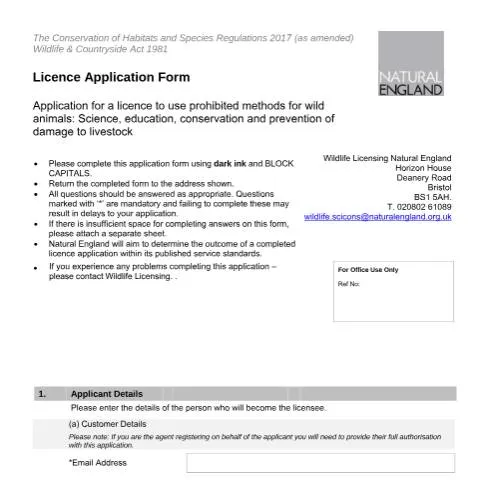 Document preview: Step-by-Step Guide to the A30 Protected Species Licence Application — Government & admin