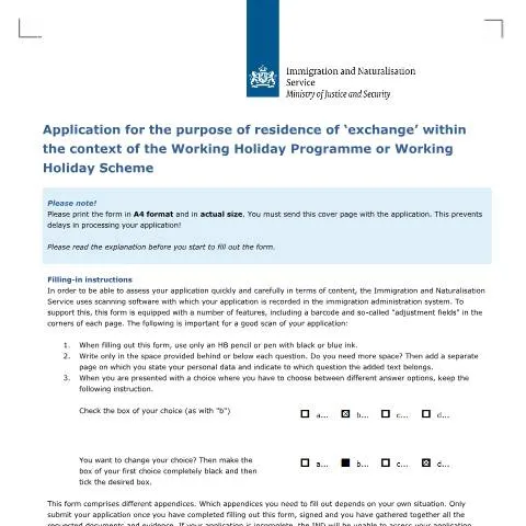 Documentvoorvertoning: Formulier 7520 voor Werkvakantie in Nederland — Immigratie & visa (CERFA n°7520)