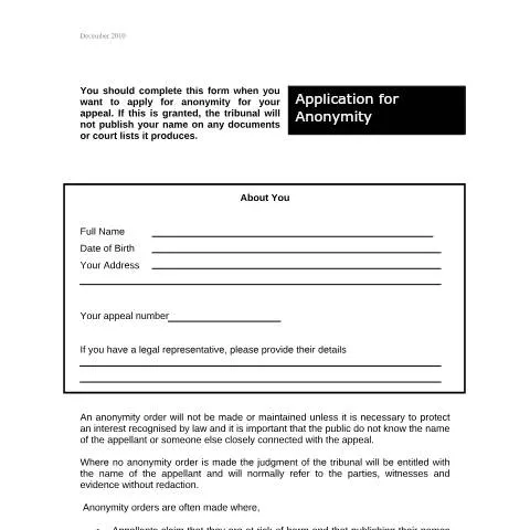 Document preview: Understanding the Importance of Anonymity in Legal Appeals — Legal & justice