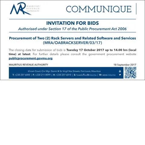 Document preview: Understanding Rack Server Procurement in Mauritius — Government & admin (CERFA n°RackServer)