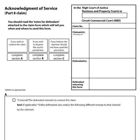 Document preview: Essential Steps for Acknowledging Service in Regional Commercial Court — Legal & justice