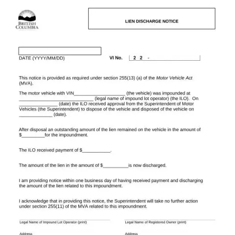 Document preview: Understanding the Link Discharge Notice (Form MV0728) in British — Vehicle & driving (MV0728)