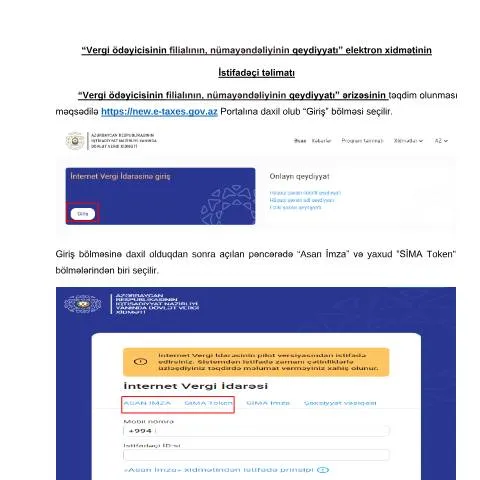 Document preview: Onlayn qeydiyyatın vergi ödəyicilərinə faydaları — Vergilər & maliyyə