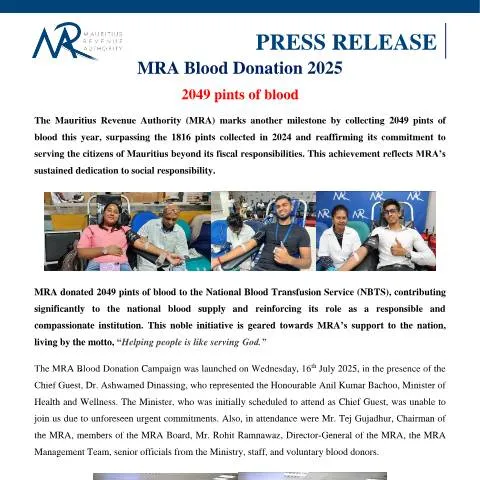 Document preview: MRA Blood Donation 2025: A Civic Duty Beyond Taxes — Health (CERFA n°PressRelease180725)