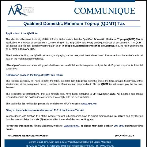 Document preview: Key Insights on Qualified Domestic Minimum Top-up Tax — Taxes (CERFA n°ComQDMT291025)