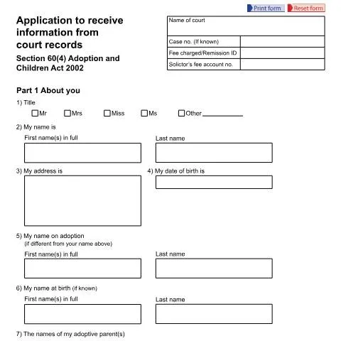 Document preview: Guide to Applying for Court Records under Section 60(4) of the — Family