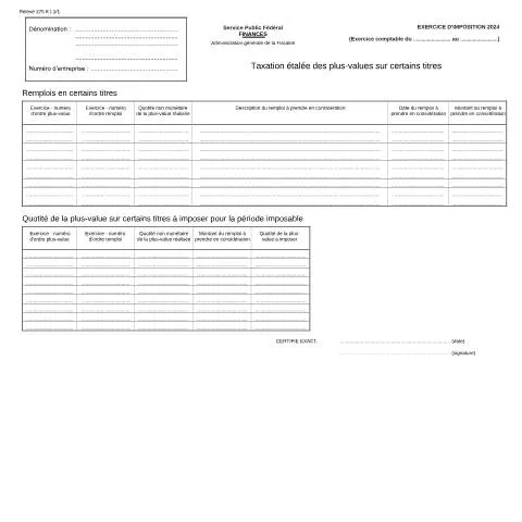 Aperçu du document Comprendre la taxation étalée des plus-values en Belgique — Impôts & fiscalité (CERFA n°121-275-k)