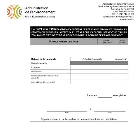 Aperçu du document Comprendre l'agrément pour l'environnement humain au Luxembourg — Démarches administratives (CERFA n°agrement-environnement-humain)