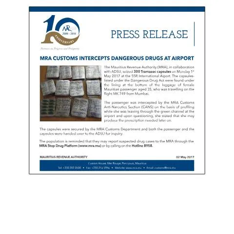 Document preview: Significant Drug Interception by MRA at Airport — Government & admin (DrugSeizureP2)