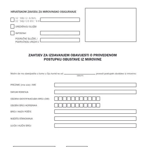 Document preview: Obavijest o provedenom postupku obustave iz mirovine — Porezi i fiskalnost (CERFA n°obavijest_o_provedenom_postupku_obustave)