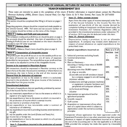 Document preview: Mastering the Annual Return Process in Mauritius — Government & admin (IT03Notes_FINAL2010)