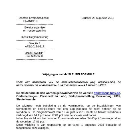 Aperçu du document Comprendre la Sleutelformule et son impact fiscal — Impôts & fiscalité (CERFA n°SleutelFormule_010815)