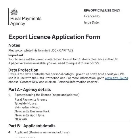 Document preview: Essential AGREX Form for Exporting Agricultural Goods — Government & admin