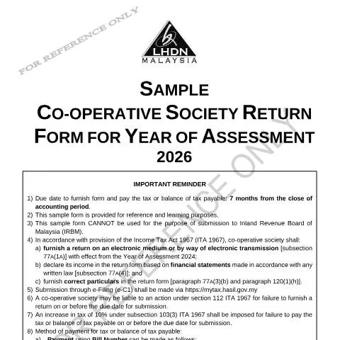 Document preview: Fungsi dan Kepentingan Borang Kembali Masyarakat Koperasi 2026 — Proses pentadbiran