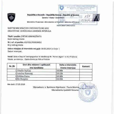 Document preview: Informacion mbi intervistat e punës dhe formularët e nevojshëm — Punë & punësim
