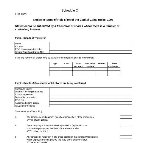 Document preview: Navigating CGT Schedule C for Property Tax in Malta — Taxes (CERFA n°cgt-schedule-c)