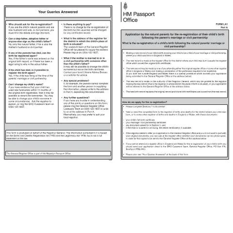 Document preview: How to Re-register Your Child's Birth Following Marriage — Civil status & identity