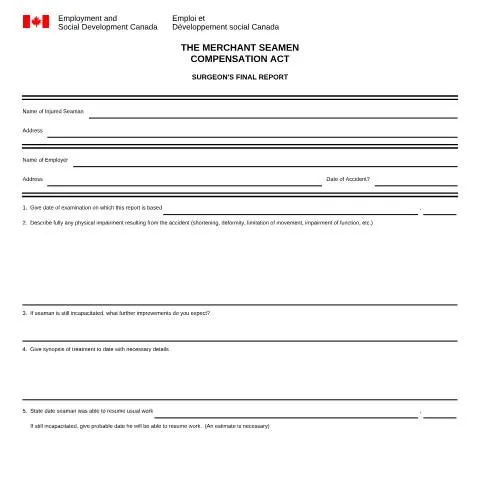 Document preview: Understanding the Merchant Seamen Compensation Act and Surgeon's Final — Health (CERFA n°LAB1071)