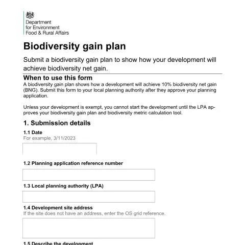 Document preview: Legal Framework for Biodiversity Gain Plans in England — Environment & energy