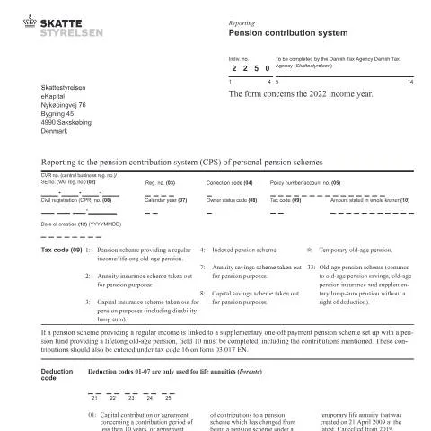 Document preview: Vigtigheden af korrekt indberetning til pensionsbidragssystemet — Skatter & skat (CERFA n°03.018)