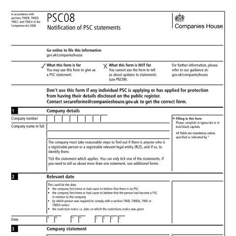 Document preview: How to File PSC08 Statements: UK Company Compliance Guide — Business