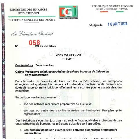 Aperçu du document Comprendre les Bureaux de Liaison en Côte d'Ivoire — Démarches administratives