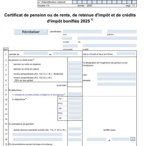 Aperçu du document Comprendre le modèle 170 pour les pensionnés au Luxembourg — Impôts & fiscalité (CERFA n°170 F)