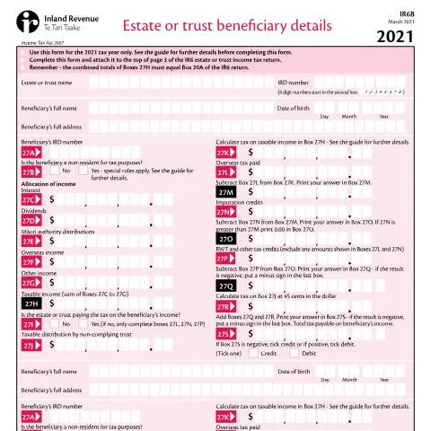 Document preview: Navigating the IR6B Form for Estate and Trust Beneficiaries — Taxes (CERFA n°IR6B)