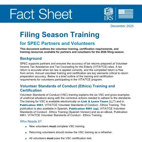 Document preview: Understanding IRS Publication 5325 for Volunteer Tax Assistance — Taxes (CERFA n°PUB-5325)