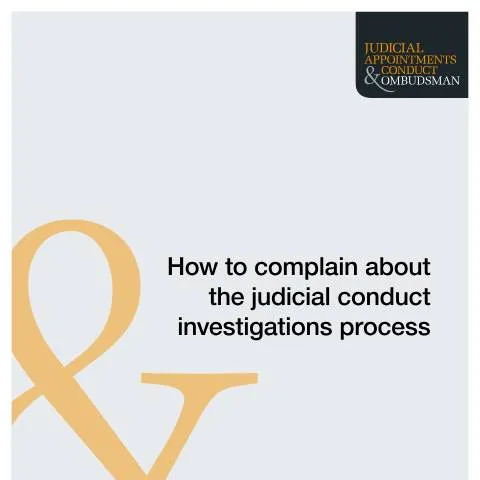 Document preview: How to Submit a Judicial Conduct Complaint to JACO — Legal & justice