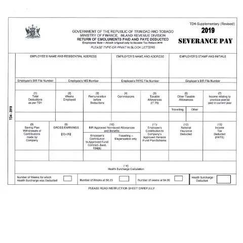 Document preview: Understanding the TD4 Supplementary Severance Form — Taxes (CERFA n°TD4 Supplementary Severance)