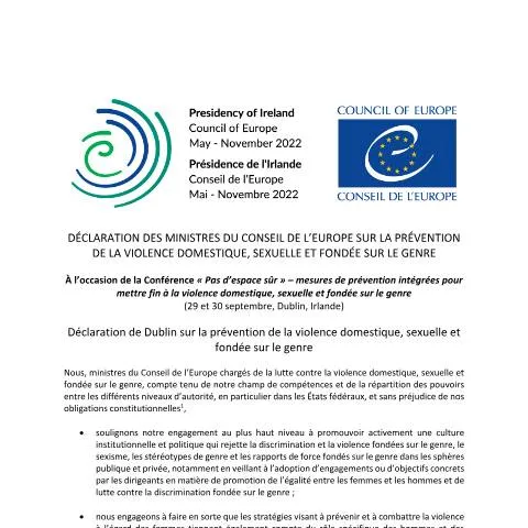Document preview: Understanding the Dublin Declaration's Impact on Violence Prevention — Government & admin