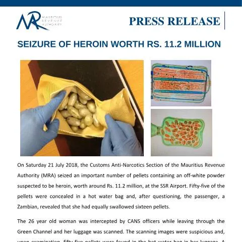 Document preview: Understanding the Heroin Seizure at SSR Airport — Government & admin (PressRelease250718)