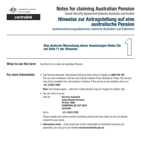 Document preview: Understanding the Claim Process for Australian Pension from Agreement — Benefits & social aid (CERFA n°AUS140)