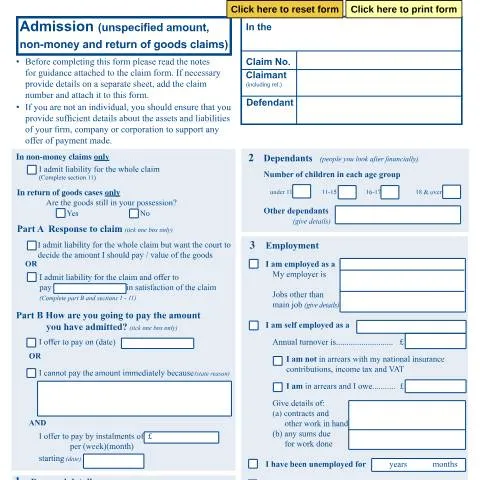 Document preview: How to Respond to Unspecified Money Claims Using Form N9C — Legal & justice