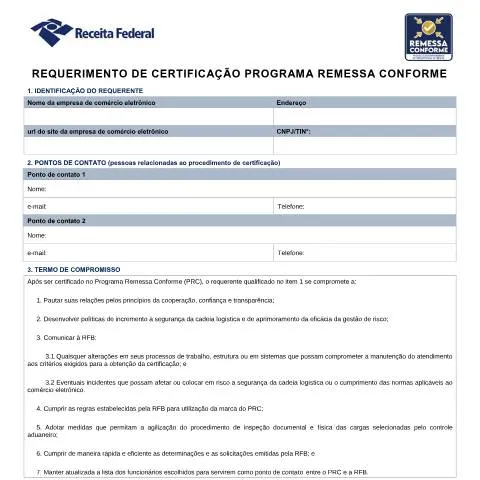 Pré-visualização do documento O que é o Requerimento de Certificação Remessa Conforme? — Trâmites administrativos