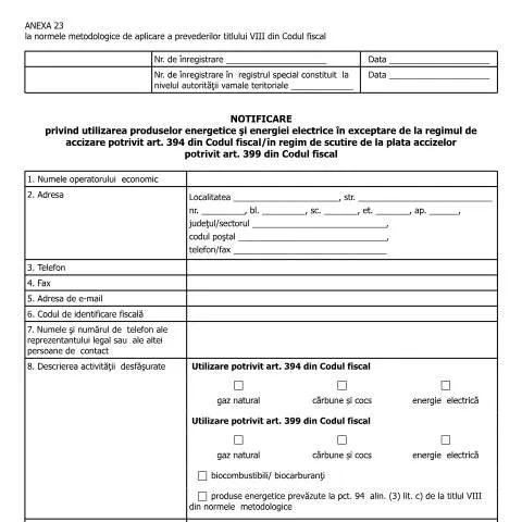 Document preview: Reglementările Anexei 23 privind accizele la produsele energetice — Impozite & fiscalitate (CERFA n°A23_NMT8CF)